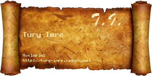 Tury Imre névjegykártya
